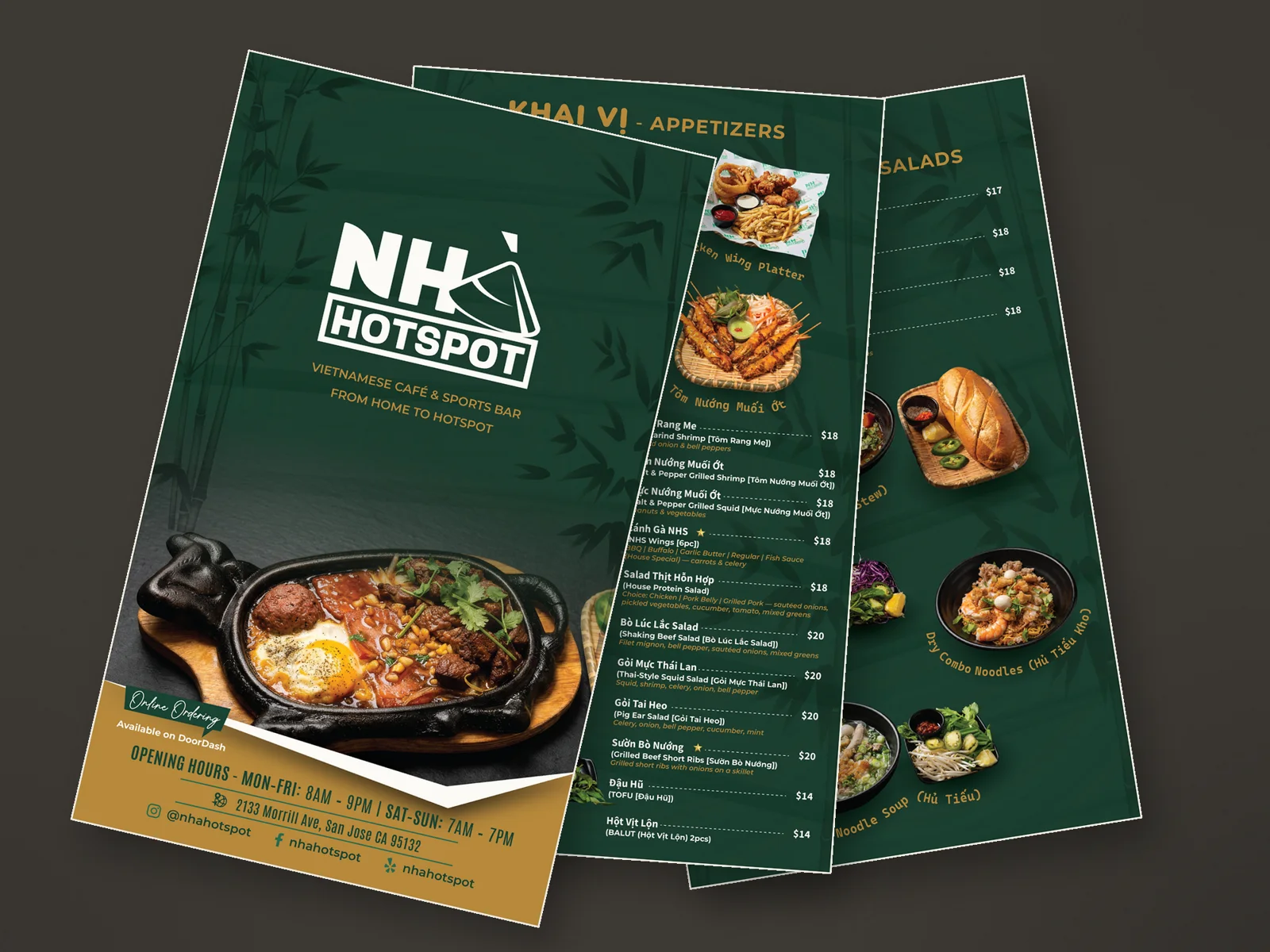 NHÀ HOTSPOT printed menu