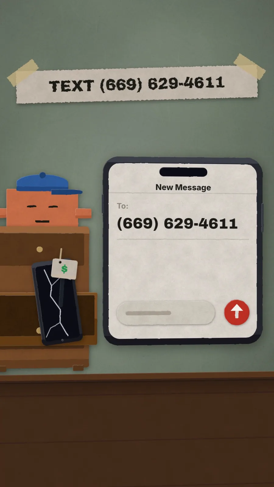 Red Door BuyBack reel end card with the store's text line